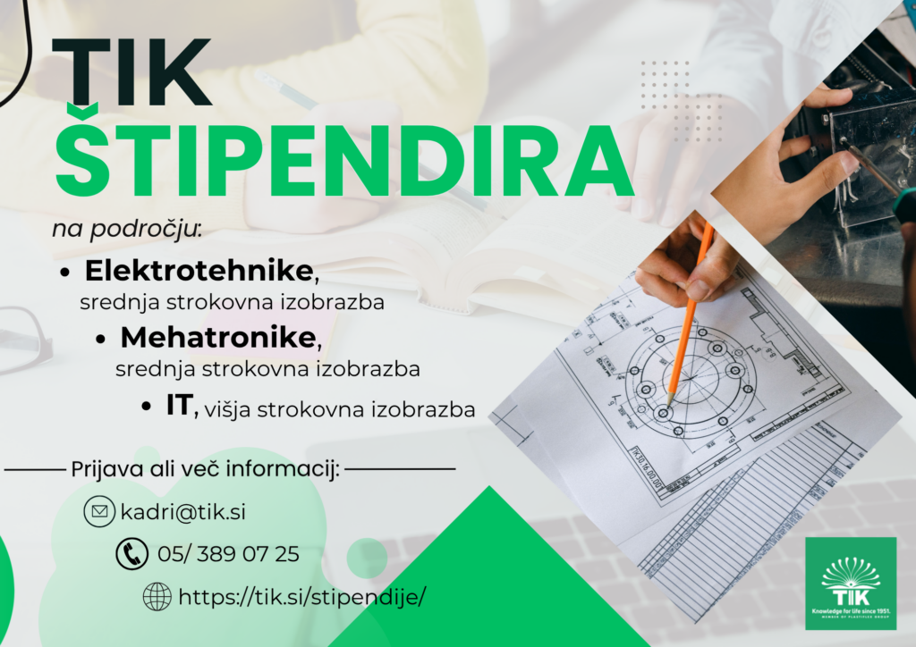 Razpis štipendij podjetja TIK d.o.o. za šolsko leto 2026/27