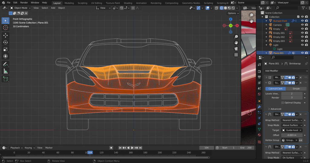 Projekt: 3D modeliranje avtomobila Corvette C7 Stingray